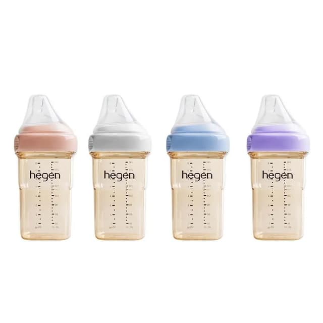 【hegen】PCTO™金色奇蹟PPSU多功能方圓型寬口奶瓶-240ml 防脹氣/擬乳奶嘴/3-6M適用(寶寶共和國)