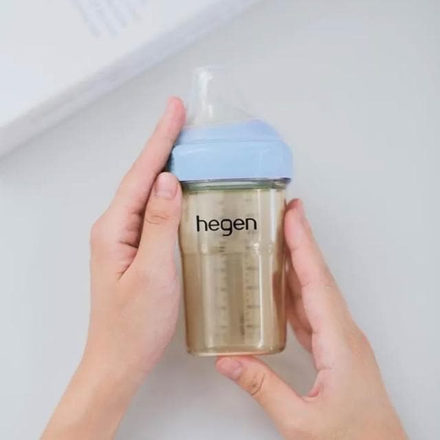 【hegen】PCTO™金色奇蹟PPSU多功能方圓型寬口奶瓶-240ml 防脹氣/擬乳奶嘴/3-6M適用(寶寶共和國)