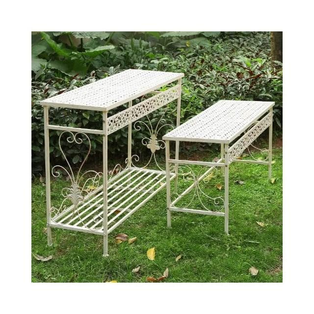 复古铁艺花架 阳台置物架 落地式多层花盆架 户外庭院别墅花园装饰 美式復古鐵藝花盆架多層花架 花盆架 盆栽架 多肉植物架