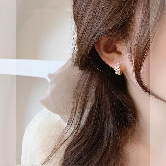 🎗飾間首飾鋪 貓眼石麥穗耳環女輕奢小眾設計感首飾耳飾百搭時尚耳釘飾品