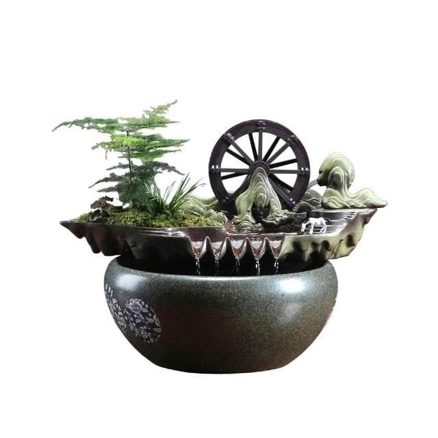招財流水擺件迴圈水辦公室開業禮物創意家居客廳裝飾玄關桌風水輪