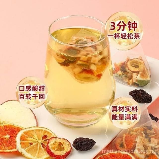 婶婶優選 蘋果西梅山楂荷葉茶解膩香橙檸檬茶夏季維C果茶組閤