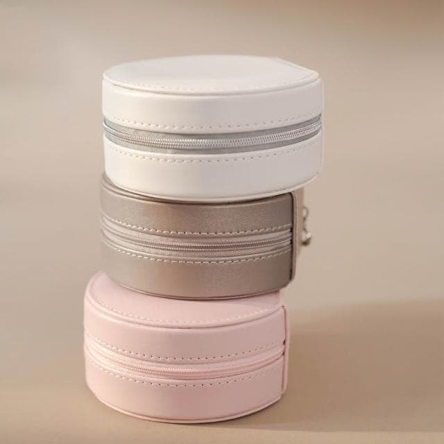 【Porabella】新款質感首飾盒 雙層半圓形珠寶盒 小巧輕便 絨布盒飾品盒 戒指項鍊耳環耳夾收納 飾品收納 交換禮物