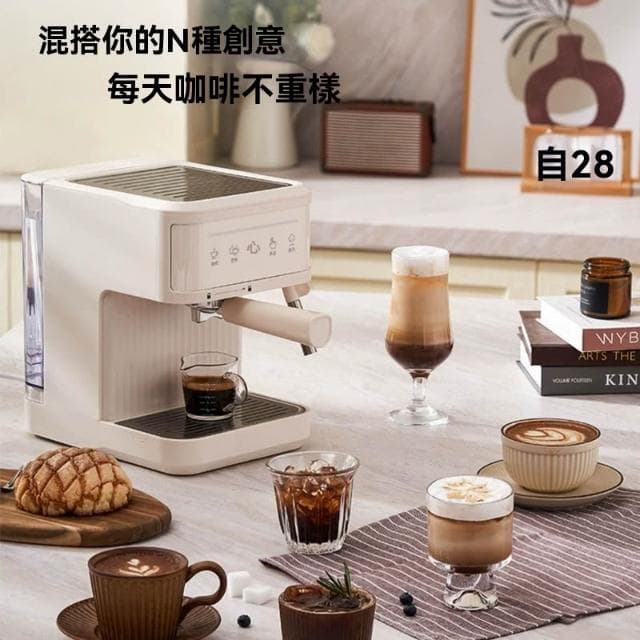 咖啡機 義式咖啡機 110V小型咖啡機 家用 蒸汽 觸控智能屏 NTC恆溫 濃縮 高壓萃取