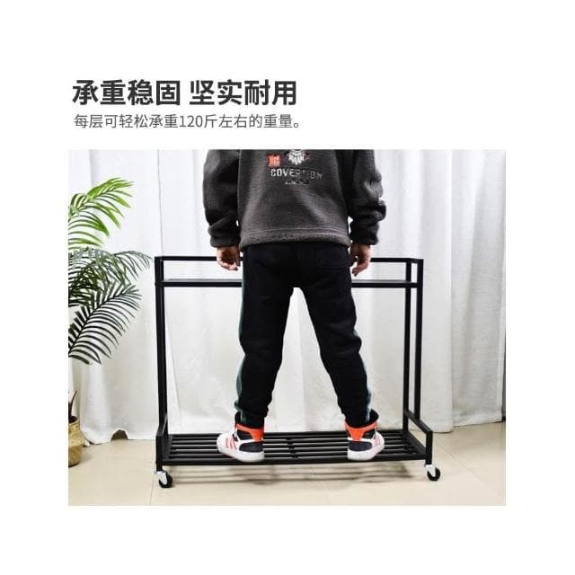 网红花架 阳台铁艺置物架 双层室内落地阶梯式花盆架 移动带轮花架子 盆栽花架 室内植物架 吊籃陽臺花架 戶外花盆架