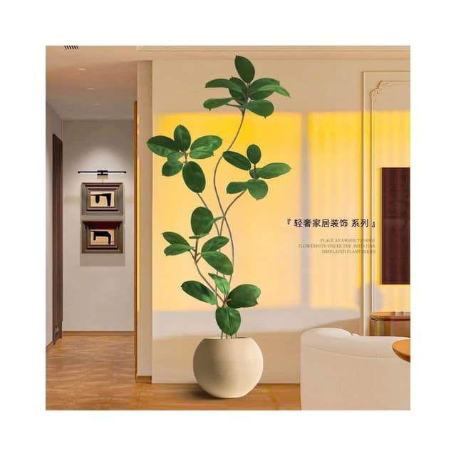 合枋傢俱 橡皮樹仿真綠植客廳落地擺件室內大型仿生盆栽假植物裝飾樹仿真花