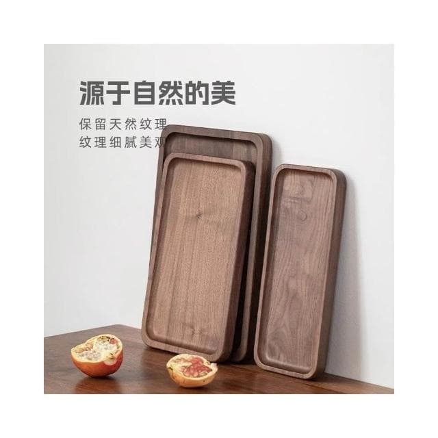 北美黑胡桃木茶盤托盤木質家用放茶具水杯長方形乾泡台實木製盤子茶具 