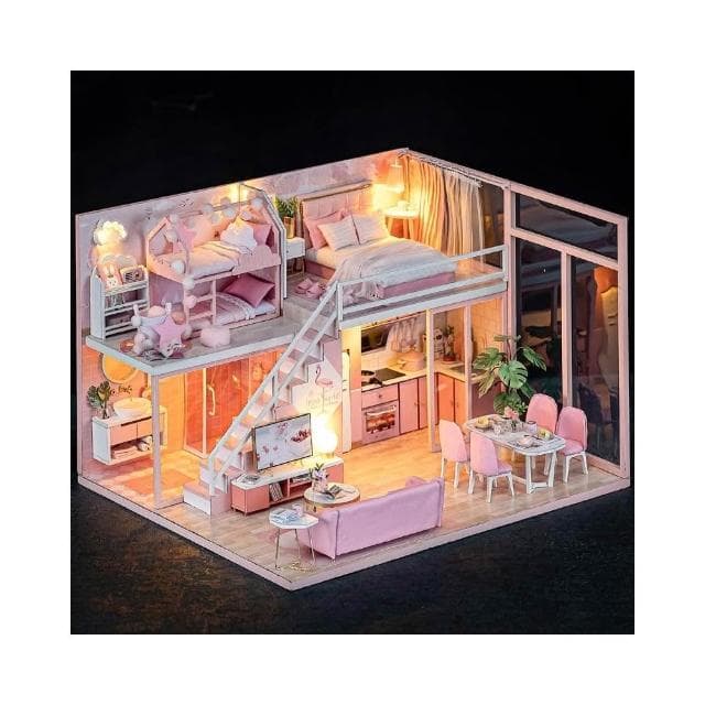 小屋手工製作房子迷你閣樓別墅拼裝模型公主生日禮物女孩玩具