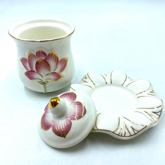 【古德金香】描金紅色蓮花茶杯 佛杯 敬茶杯 / 單入組三種尺寸 / 佛具 拜拜用品 神明 觀音 中元普渡