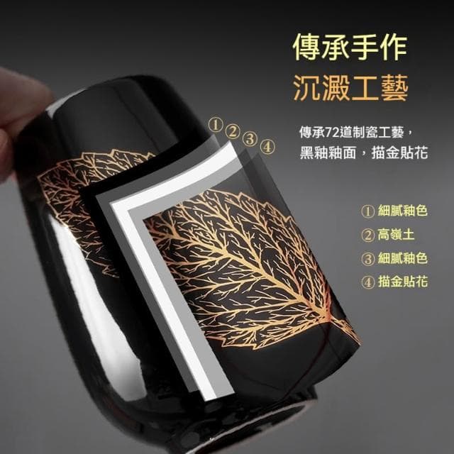 木葉盞 功夫茶具套裝 整套陶瓷茶具 辦公室茶具 會客懶人石磨自動茶具