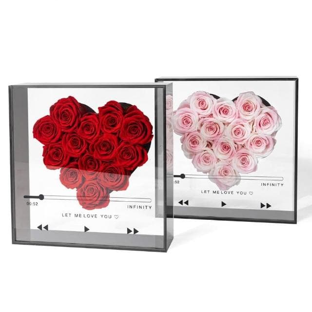 永生花玫瑰 心形亞克力CD玫瑰禮盒 新品 送女朋友閨蜜情人節生日禮物