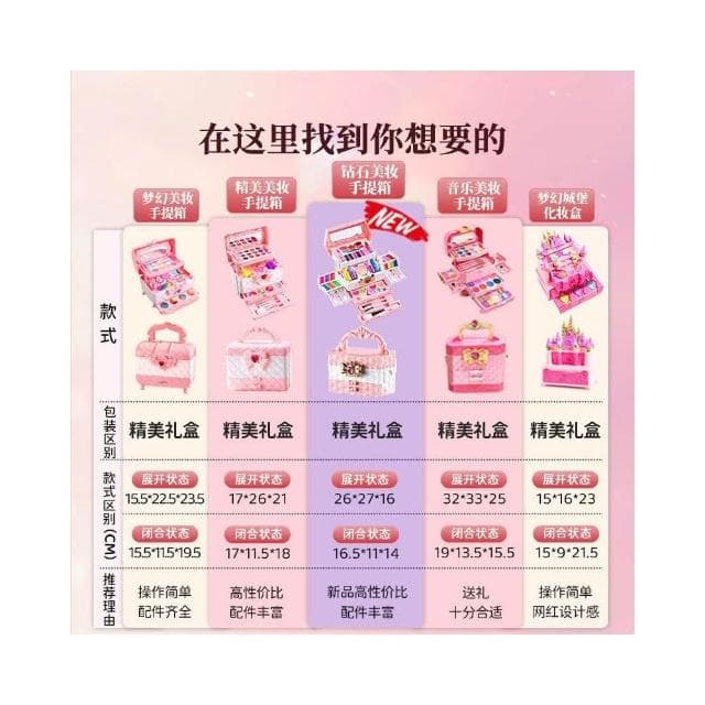 兒童彩妝指甲油口紅女孩化妝玩具盒裝小女孩化妝品彩妝箱生日禮物