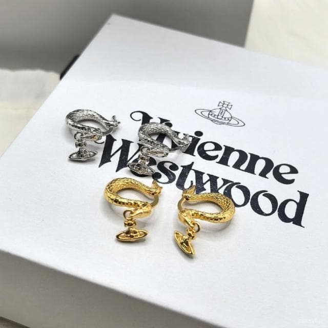  Vivienne Westwood蛇年限定款 小蛇orb土星耳圈耳環女 輕奢時尚星球耳墜