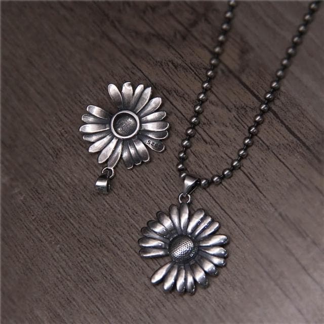 【巴黎精品】現貨+預購 S925手工純銀吊墜子足銀項鍊泰銀項鏈首飾復古情人節禮物-雛菊復古男女飾品a1kj9