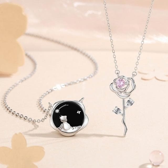 【巴黎精品】紐約精品 現貨+預購 頂級925純銀項鍊鎖骨鏈情人節禮物情侶對鍊配件-小王子與玫瑰情侶項鍊2款a1kp27