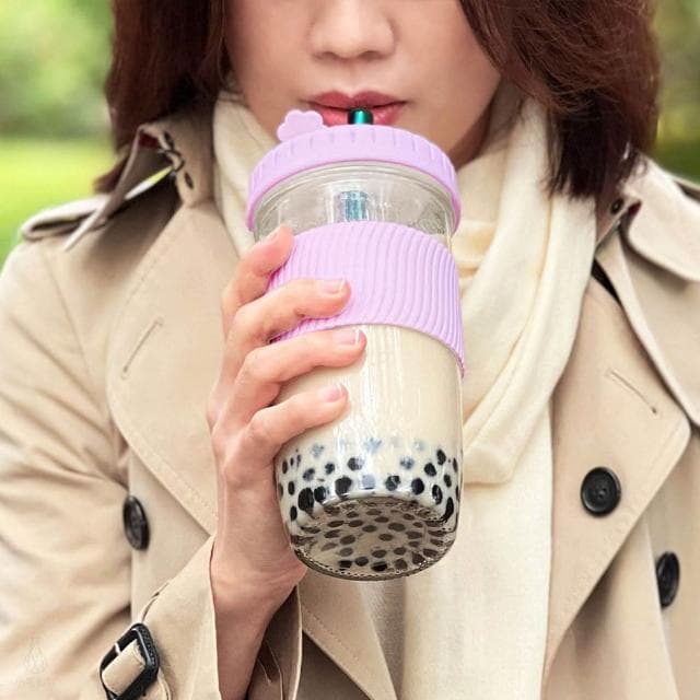 防滑隔熱飲料杯 700ml-含吸管 (環保杯/珍奶杯/玻璃杯/隨行杯/手搖杯/梅森罐/梅森杯)