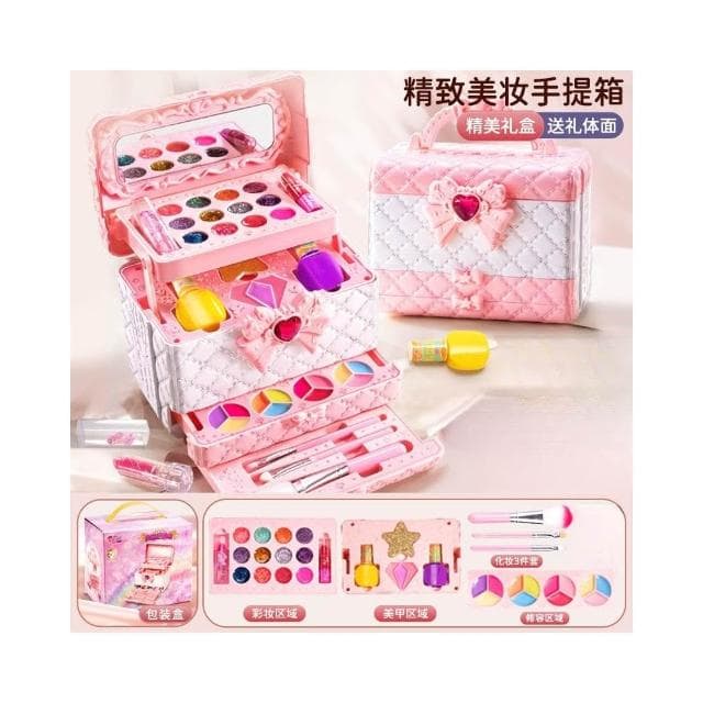 音樂兒童化妝品手提箱玩具套裝小女孩生日禮物小公主彩妝盒指甲油