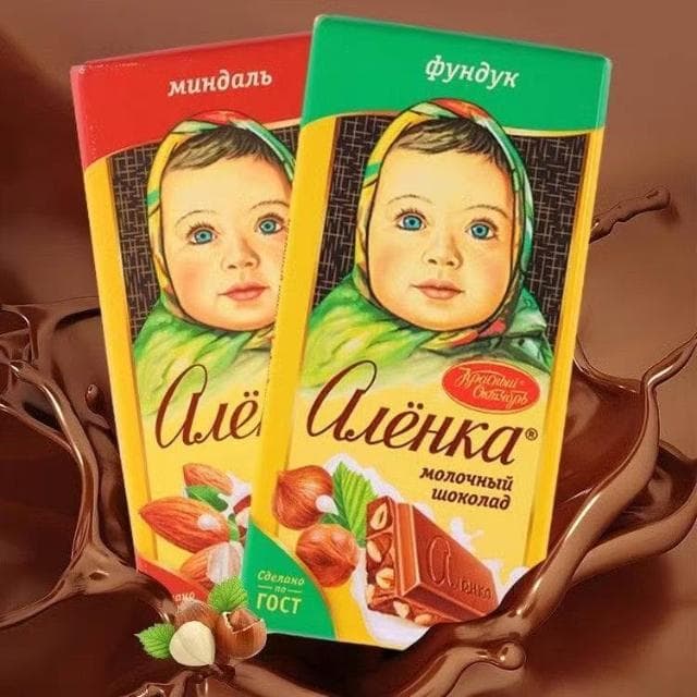 天下美食  俄羅斯原裝進口紅十月大頭娃娃榛仁杏仁牛奶巧克力