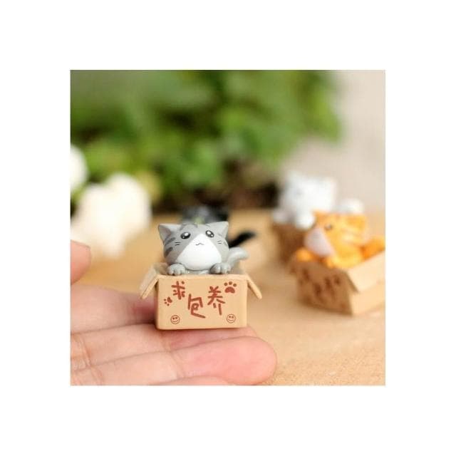 沐晨植物園｜微景觀 求包養貓 萌貓 園藝裝飾 療育公仔 貓造型 DIY造景 擺件 多肉裝飾 紙箱貓 貓咪公仔 盆栽裝飾