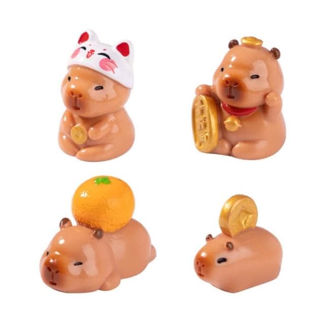 沐晨植物園｜微景觀 新年招財水豚 卡皮巴拉 水豚 盆栽裝飾 暴富水豚 園藝裝飾 室內佈置 春節 公仔