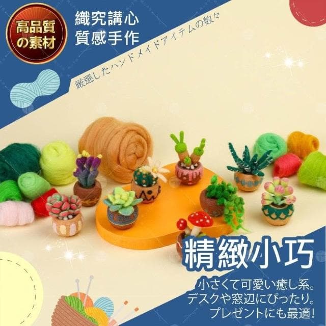 多肉盆栽羊毛氈 手作材料包 羊毛氈材料包 羊毛氈 手工藝 DIY 材料包 美勞 DIY 材料包 DIY植物羊毛氈