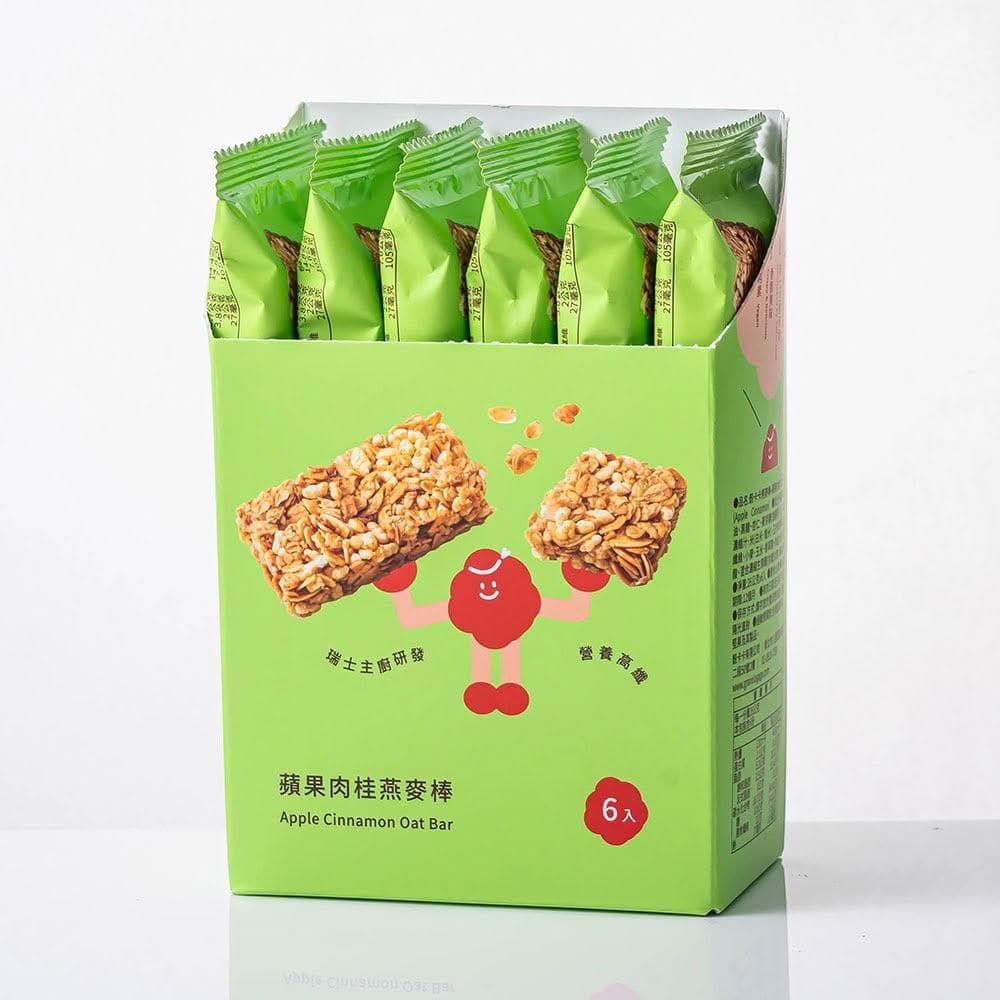 【GRANOLA GAGA 穀卡卡】燕麥棒26gx6入盒裝 (蘋果肉桂;蛋白棒/營養棒/能量棒/高纖低卡/健康點心)