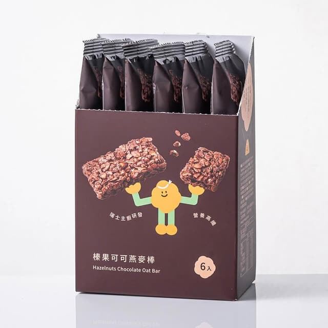 【GRANOLA GAGA 穀卡卡】燕麥棒26gx6入盒裝 (榛果可可;蛋白棒/營養棒/能量棒/高纖低卡/健康點心)