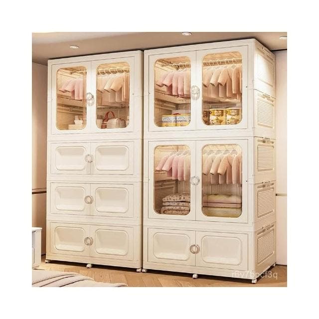 超大號90CM折疊兒童衣櫃寶寶衣物收納櫃塑料嬰兒衣櫥免安裝儲物櫃 折疊櫃 收納櫃 衣櫃衣櫥 收納箱 大容量儲物櫃 整理箱