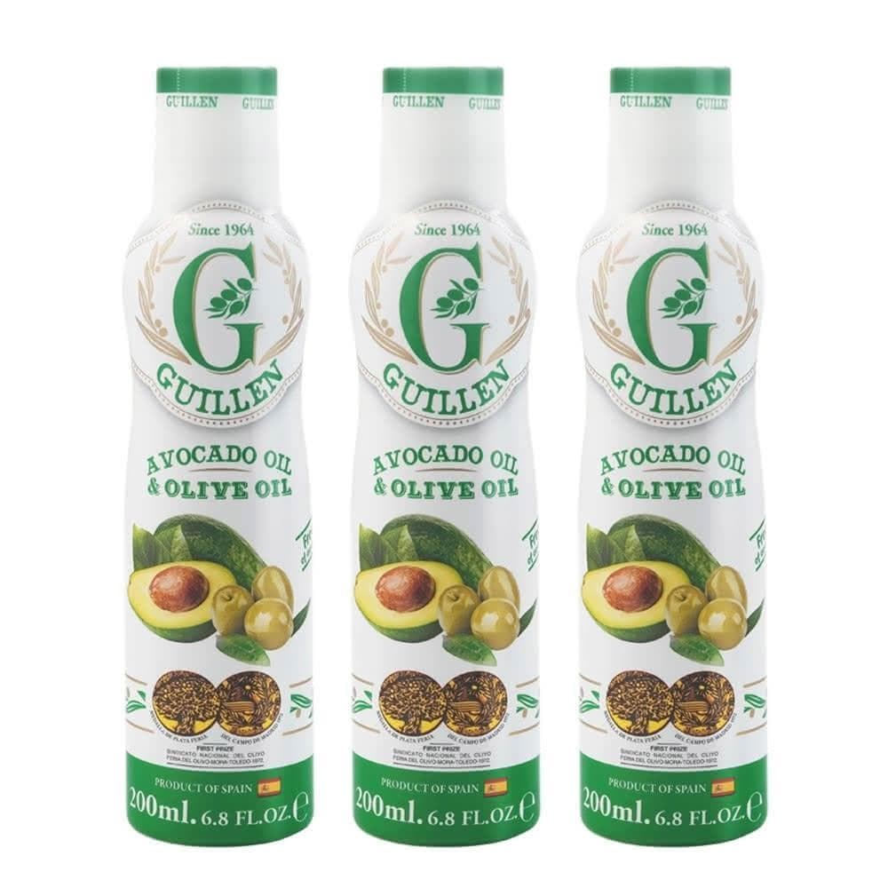 西班牙 Guillen 噴霧式酪梨橄欖油200ml-3入組 (酪梨油/橄欖油/噴霧油/氣炸鍋專用)