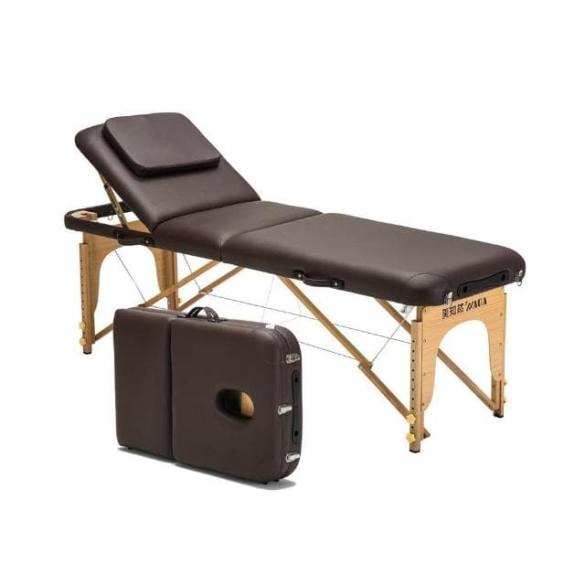 美知然可折疊按摩床家用可攜式推拿理療床紋身紋繡美容床實木手提