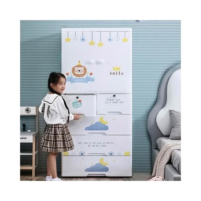 兒童衣櫃 家用臥室塑料儲物櫃 雙開門 寶寶嬰兒衣服收納櫃 衣櫥 櫃子 櫥櫃 