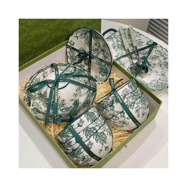 免運 碗碟套裝家用新款復古陶瓷餐具高顏值碗盤碗筷喬遷新居禮物