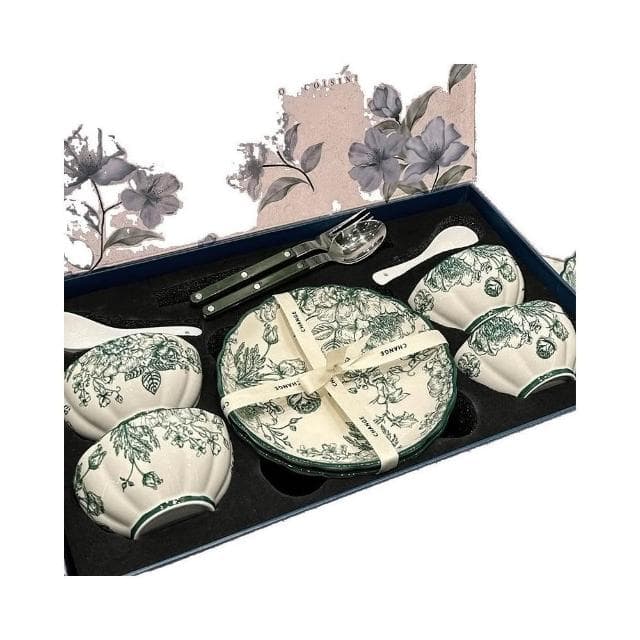 免運 碗碟套裝家用新款復古陶瓷餐具高顏值碗盤碗筷喬遷新居禮物