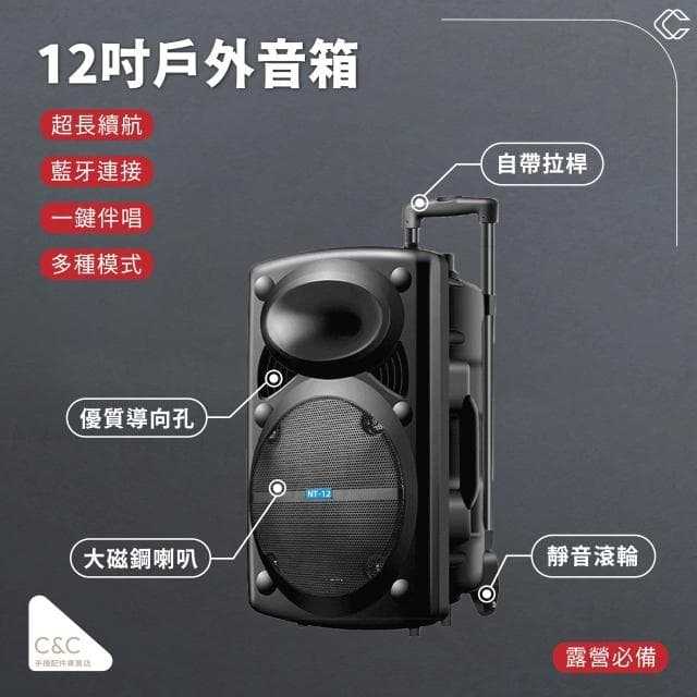 【C&C】12吋藍芽音響