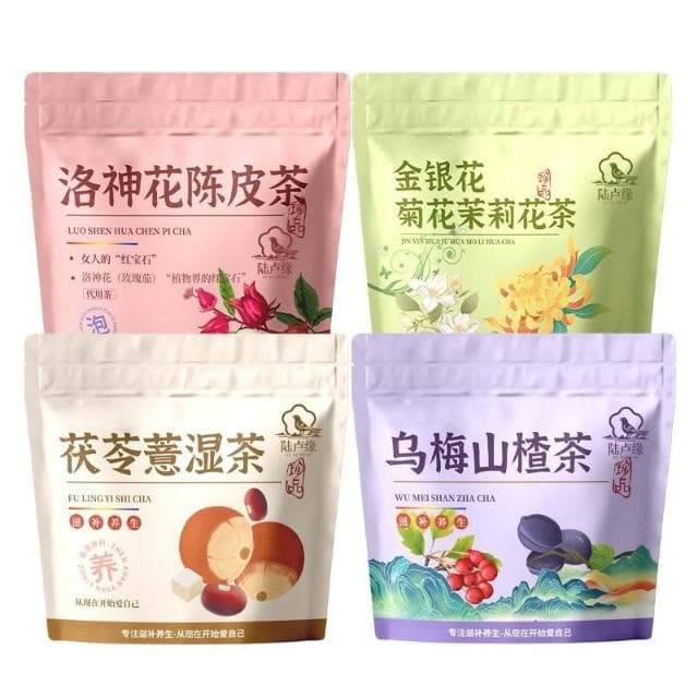 淘甄選好物 陸盧緣金銀花菊花茉莉洛神花陳皮茯苓烏梅山楂茶12包代用茶