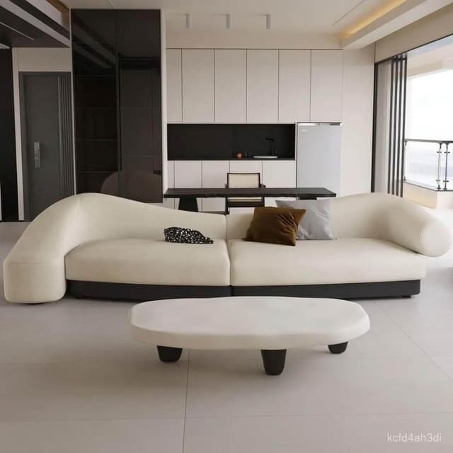 意式輕奢網紅北歐風沙髮 高端客廳家用高級商用 直排奶油風設計師美容院