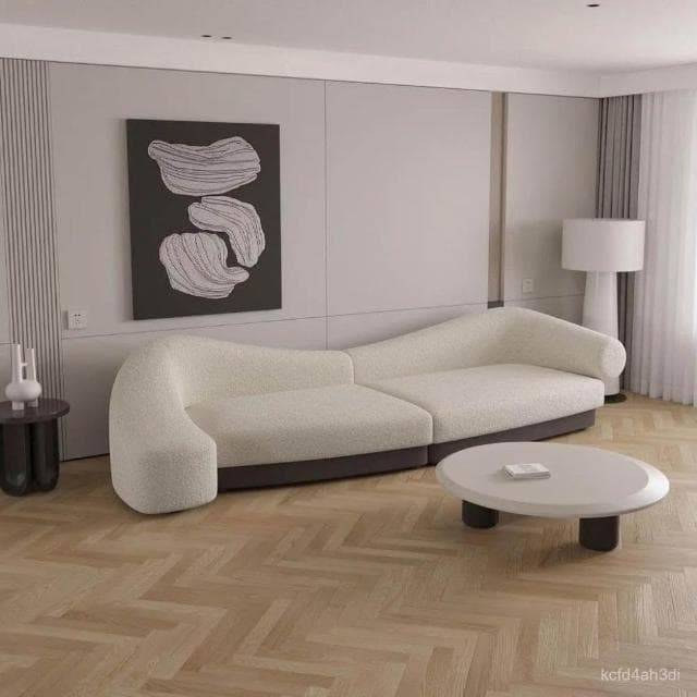 意式輕奢網紅北歐風沙髮 高端客廳家用高級商用 直排奶油風設計師美容院