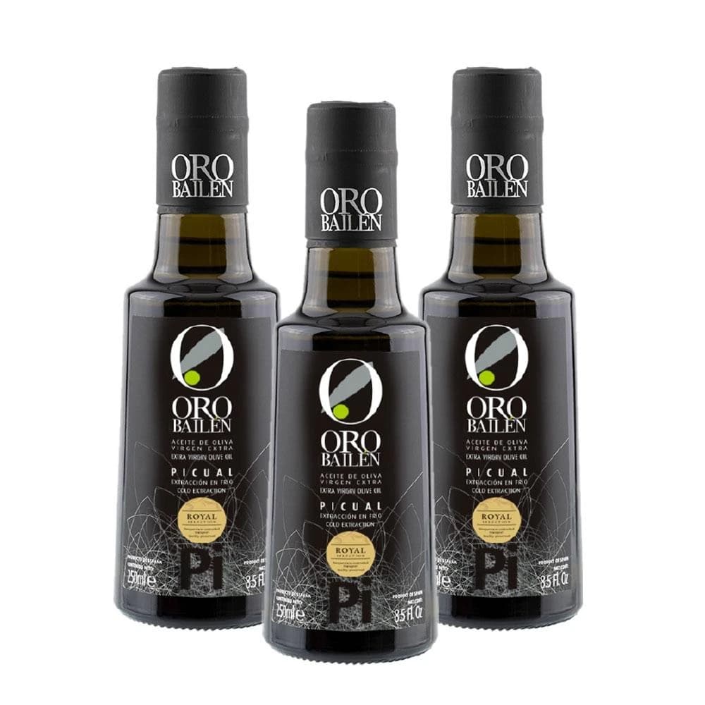 【Oro Bailen 皇嘉】皇家級Picual特級冷壓初榨橄欖油250ml-3入組 (生飲橄欖油/料理涼拌/烹調油)