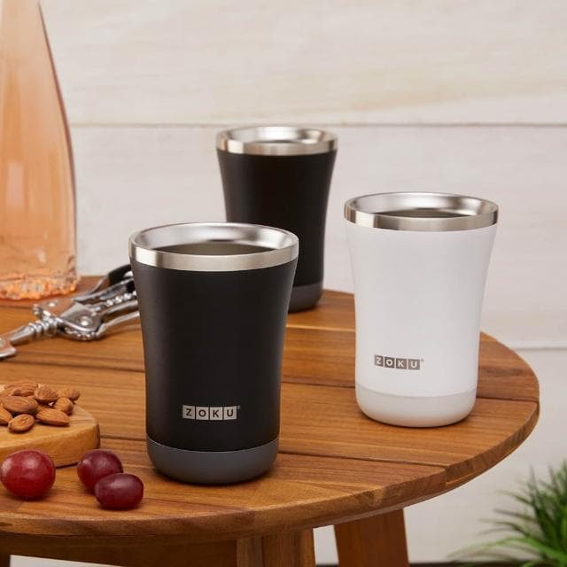 【ZOKU】車用真空不鏽鋼保溫杯350ml (黑/灰/白;隨行杯/環保杯/咖啡杯)