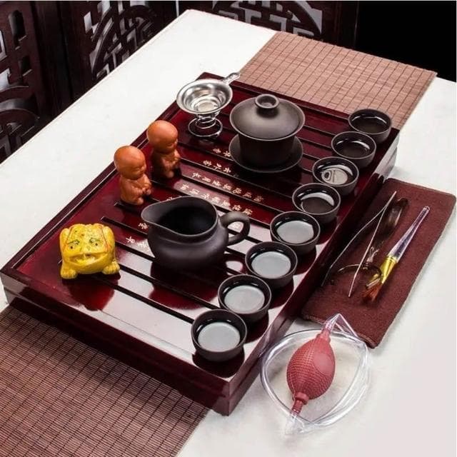 功夫茶具套裝 家用簡約泡茶整套 紫砂茶壺茶杯小茶臺小茶盤茶道客廳