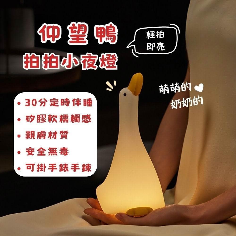 仰望鴨夜燈 拍拍燈 小夜燈 小鴨夜燈 可愛小夜燈 造型夜燈 led小夜燈 usb夜燈 交換禮物 聖誕禮物