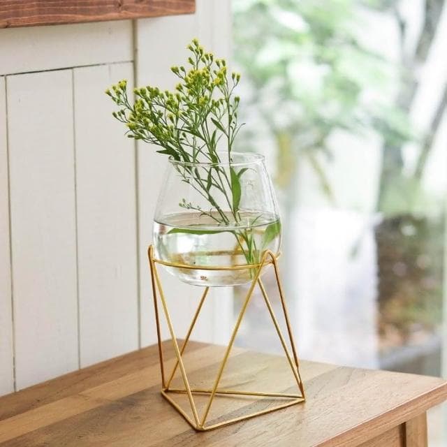 ［拾憩］CREER 簡約支架玻璃花瓶(插花 花器 鮮花 乾燥花 透明花瓶 擴香瓶 生態瓶 裝飾 佈置)