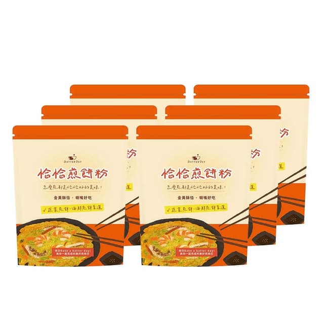 BatterDay焙日 恰恰煎餅粉500g-6入組 (蛋素/海鮮煎餅/蔬菜煎餅/韓式煎餅/章魚燒DIY/預拌粉)