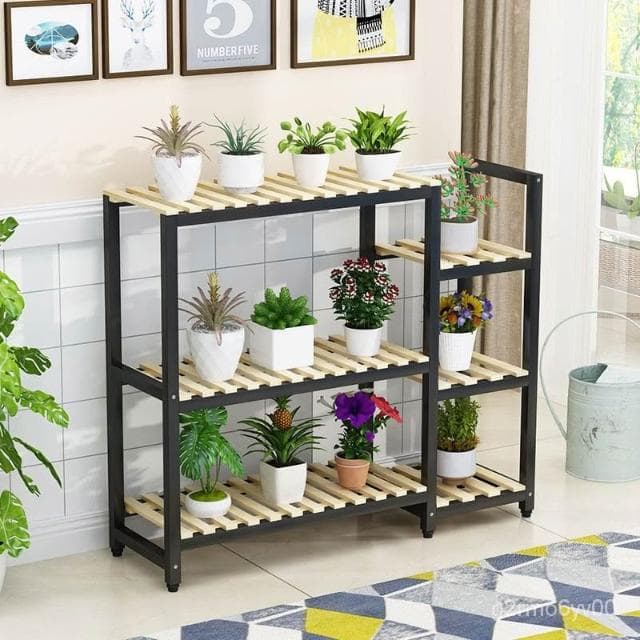 花架子客廳鐵藝多層花店花架置物架陽臺室內落地多肉綠蘿花盆架子 花架 植物架 陽臺花架 花盆架 多肉植物架 盆栽架 HT7