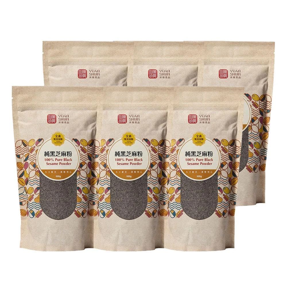 【源順】純黑芝麻粉400g-6入組 (全素/無糖/五穀粉/芝麻糊/精力湯)