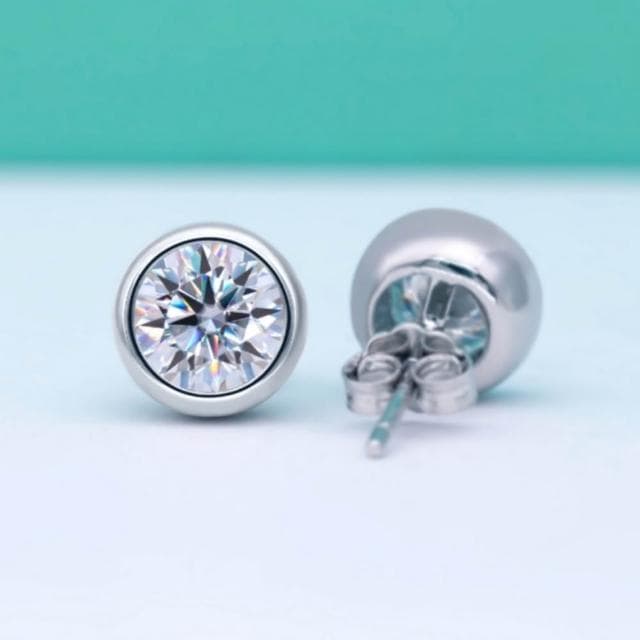 【米蘭精品】現貨+預購 頂級莫桑鑽石耳環925純銀女銀飾(設計泡泡鑲鑽女飾品74lr1)