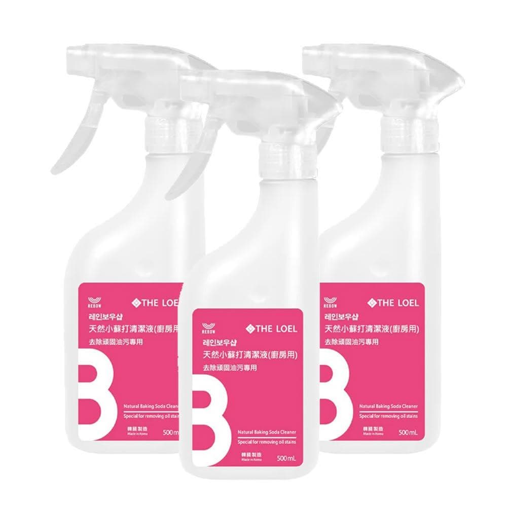 【THE LOEL】天然小蘇打清潔液500ml-3入組 (廚房專用;檸檬酸/去油除漬/廚具清潔)