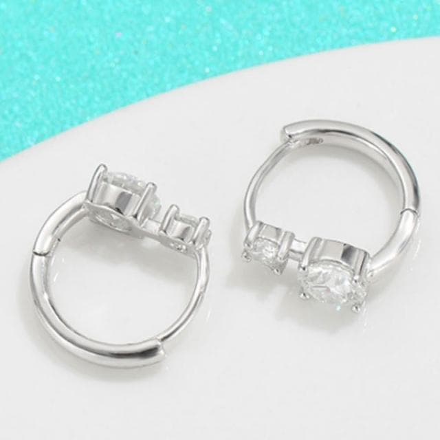 【米蘭精品】現貨+預購 頂級莫桑鑽石耳環925純銀女銀飾(四爪耳扣女飾品74lr85)