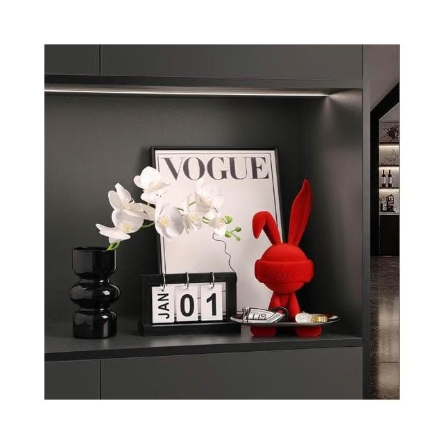 创意钥匙收纳玄关兔子摆件客厅轻奢入户电视柜装饰品乔迁新居礼物