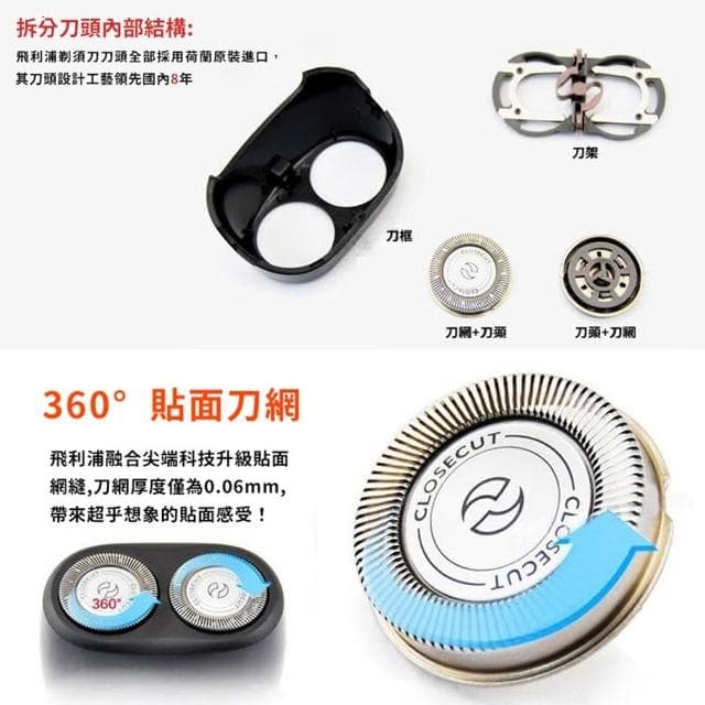 【Philips 飛利浦】雙刀頭電鬍刀PQ182贈【西歐科技】藍光噴霧無線消毒槍CME-SK800